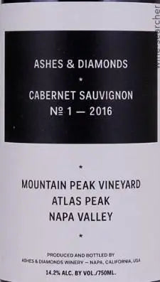 Ashes & Diamonds Mountain Peak Vineyard Cabernet Sauvignon No. 1 2016    Magnum
