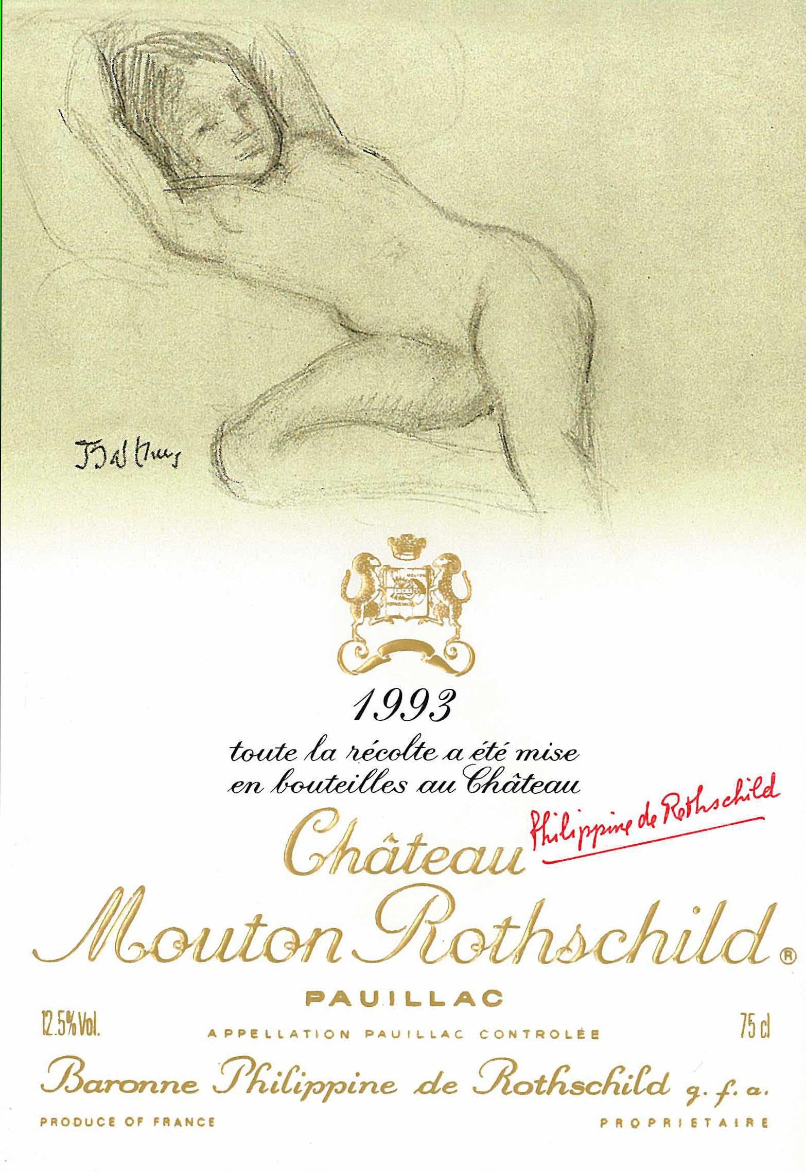 Mouton Rothschild 1993 Naked Lady